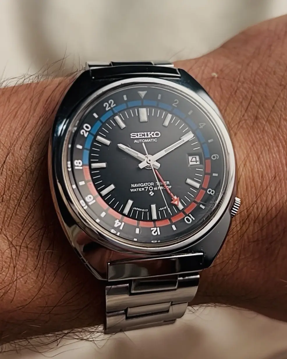 Seiko Navigator Timer GMT ref. 6117-6410 — dial